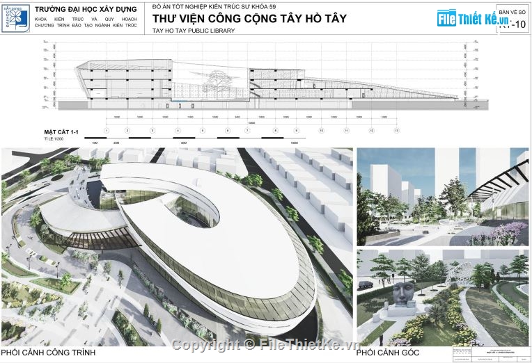 Đồ án cảnh quan,Cảnh quan tây hồ tây,Thư viện công cộng Hồ tây,Revit Hồ tây,Revit cảnh quan